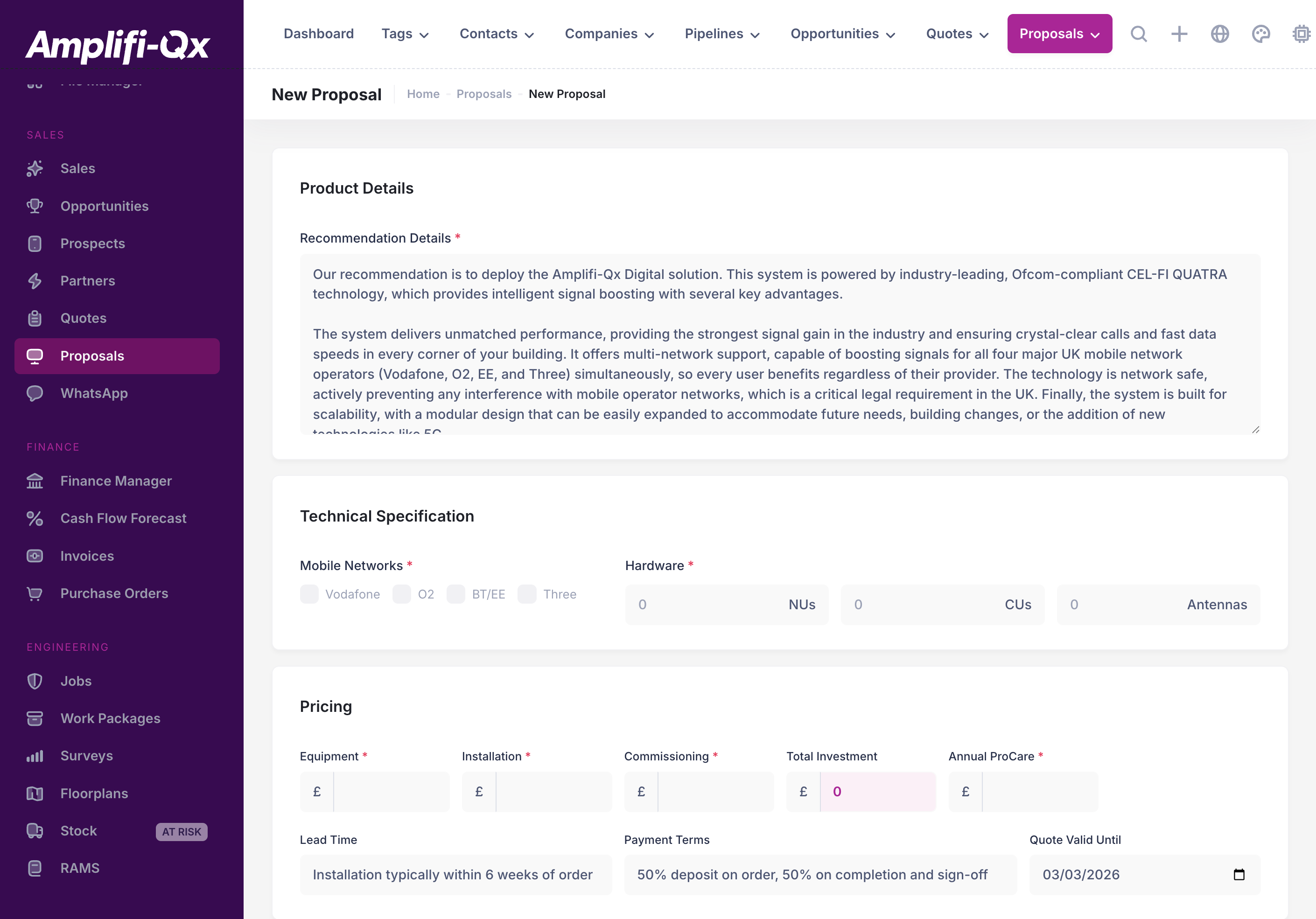 Proposal details (digital example)