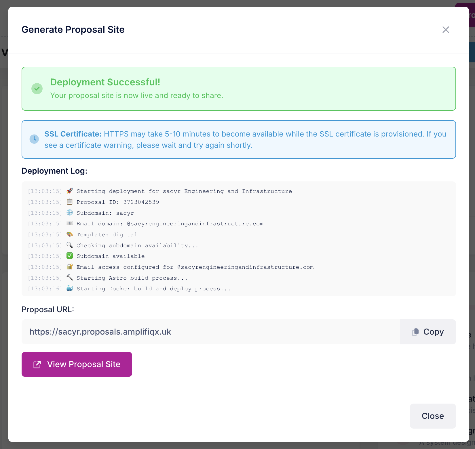 Deployment successful